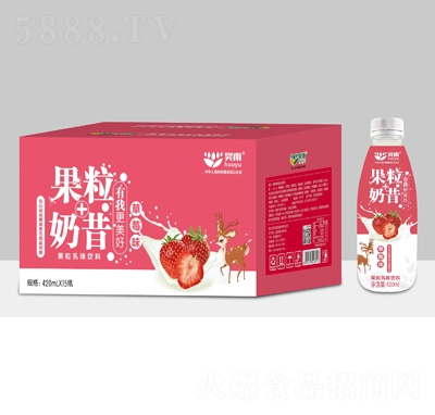 昊雨果粒奶昔草莓味420mlX15
