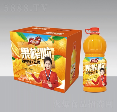 柯菲雪果榨啦鮮橙味+芒果果汁飲料2.58LX6瓶