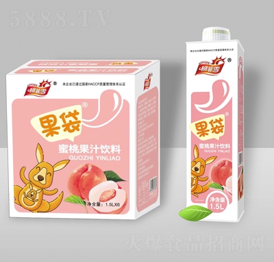 柯菲雪果袋蜜桃果汁飲料1.5LX6瓶